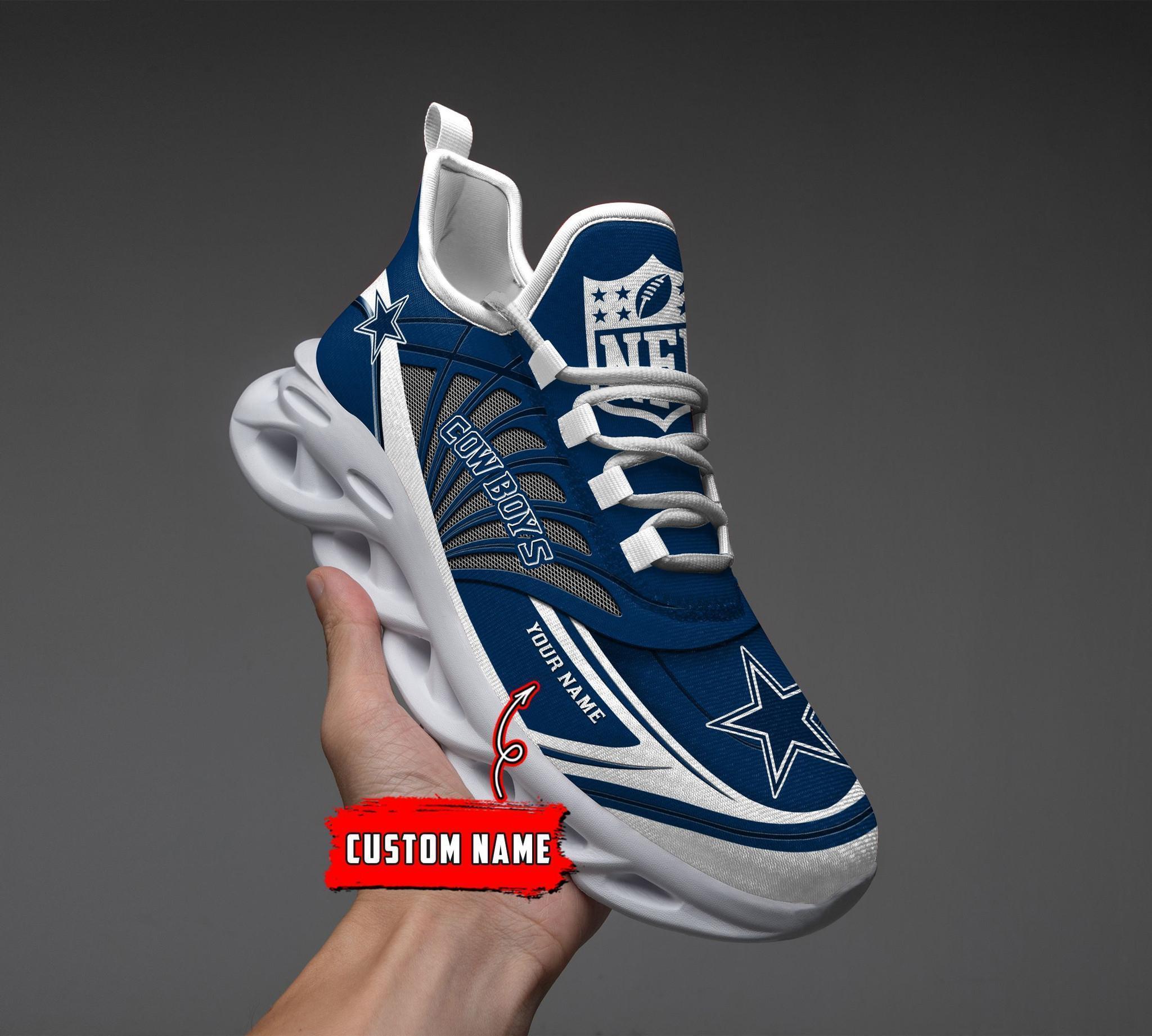 Dallas Cowboys Black Max Soul Shoes 2026 Versions Custom Name 637