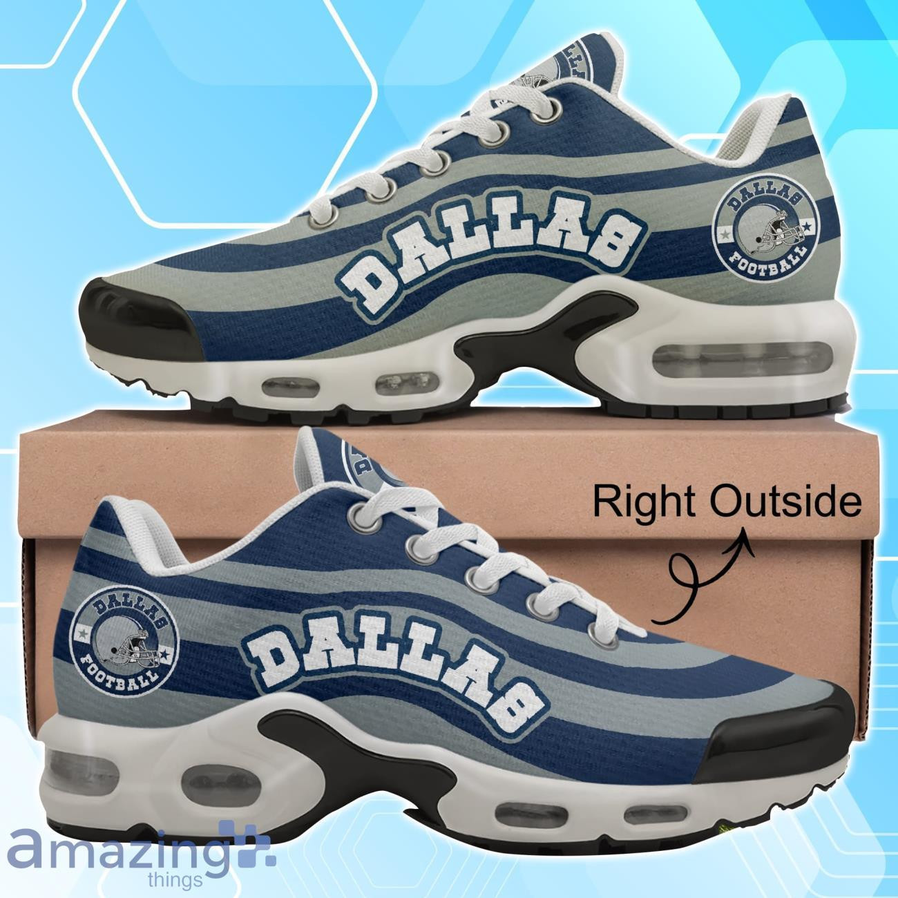 Dallas Cowboys Football Team Logo Colors Waves TN Shoes Air Cushion Sneakers