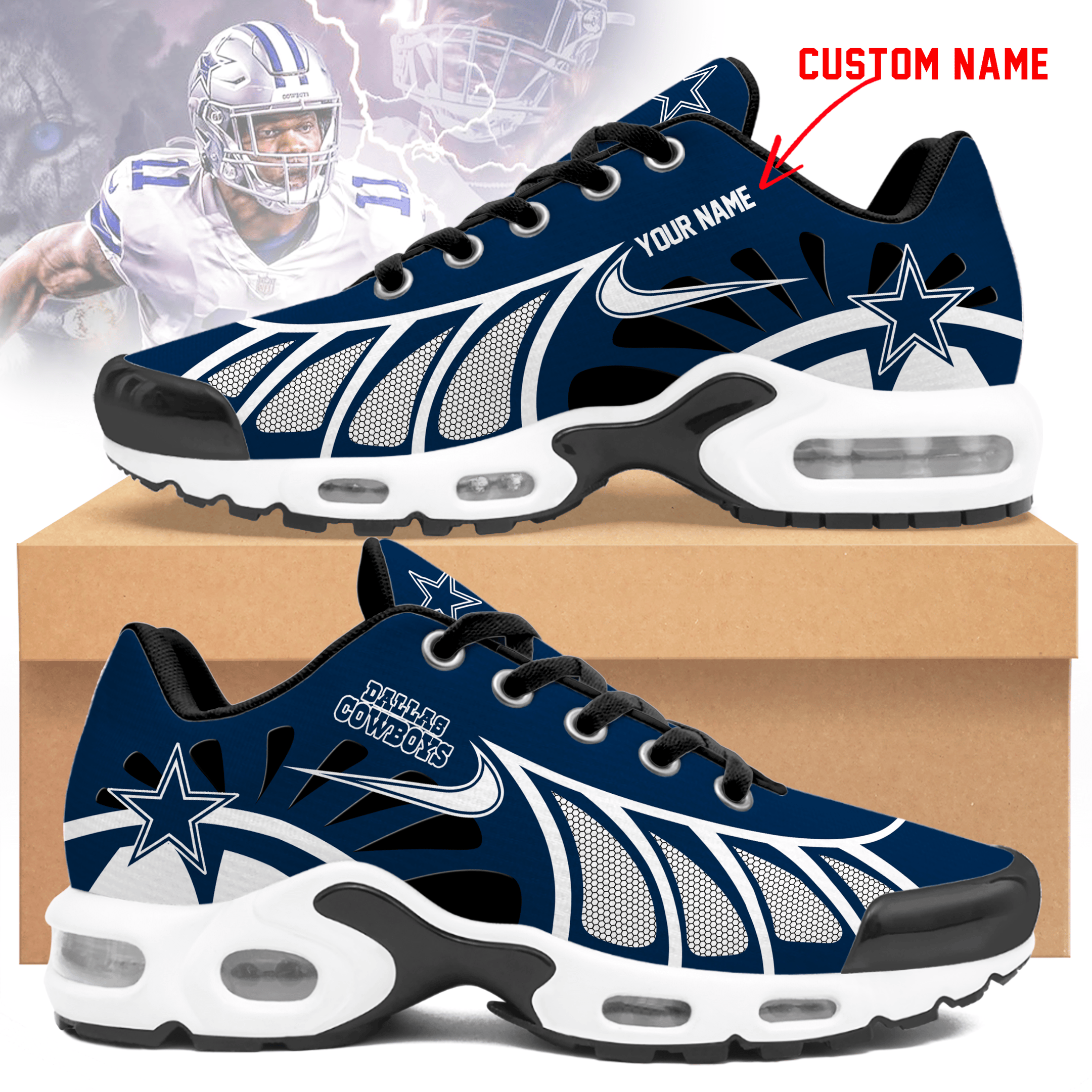 Dallas Cowboys  Personalized Air Max Shoes TD 050625