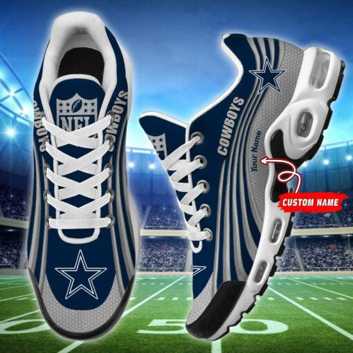Dallas Cowboys Personalized Name Team Colors Wave Lines TN Shoes Air Cushion Sneakers