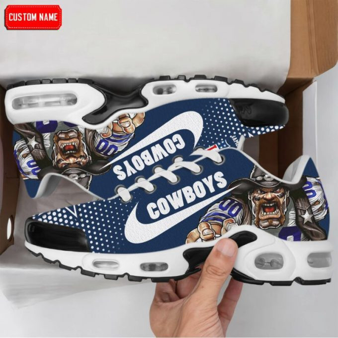 dallas cowboys star logo custom name shoes air cushion sneakers 9037 33kmr