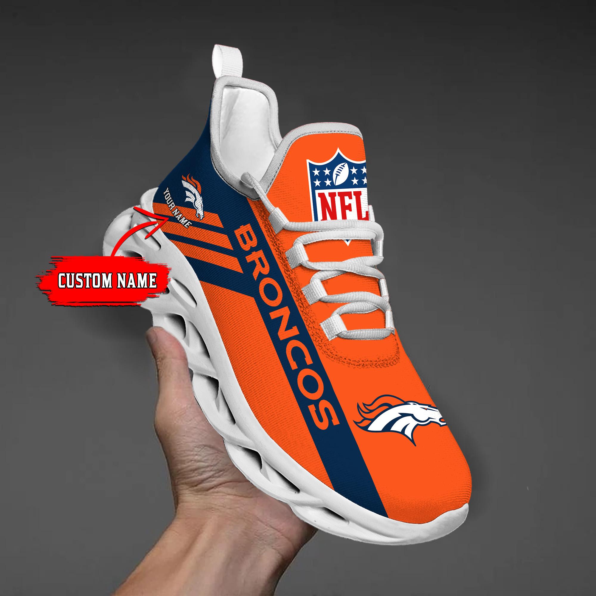 Denver Broncos Black Max Soul Shoes 2026 Versions Custom Name 635