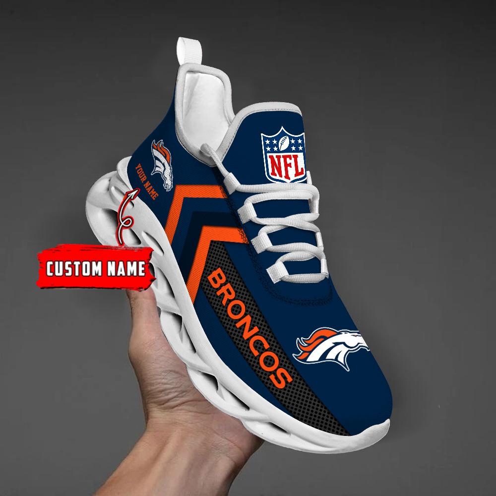 Denver Broncos Black Max Soul Shoes 2026 Versions Custom Name 638