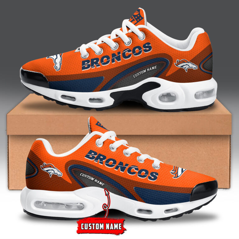Denver Broncos Personalized Name Team Logo Mix Colors Oval Line TN Shoes Air Cushion Sneakers