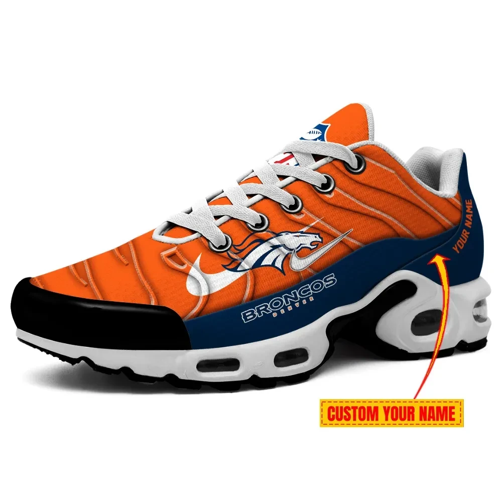 Denver Broncos Personalized Name Team Mix Colors V4 TN Air Max Shoes Air Cushion Sneakers