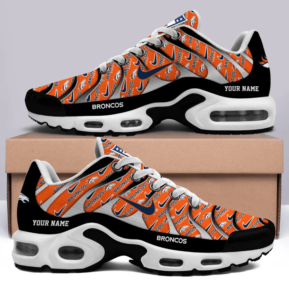 Denver Broncos Personalized Name Team Mix Colors V5 TN Air Max Shoes Air Cushion Sneakers