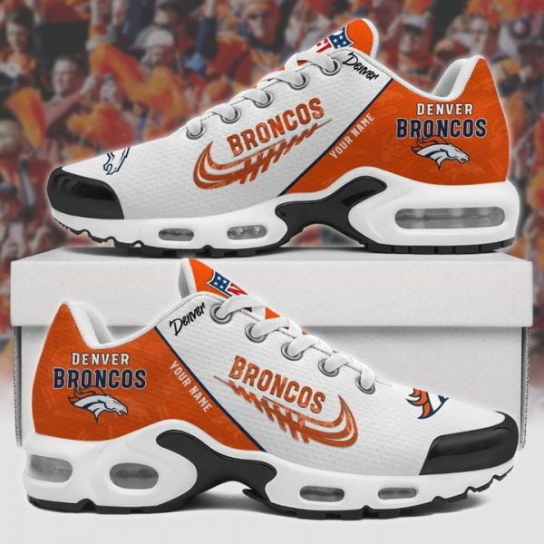Denver Broncos Personalized Name Team Mix Colors Wing Logo TN Air Max Shoes Air Cushion Sneakers