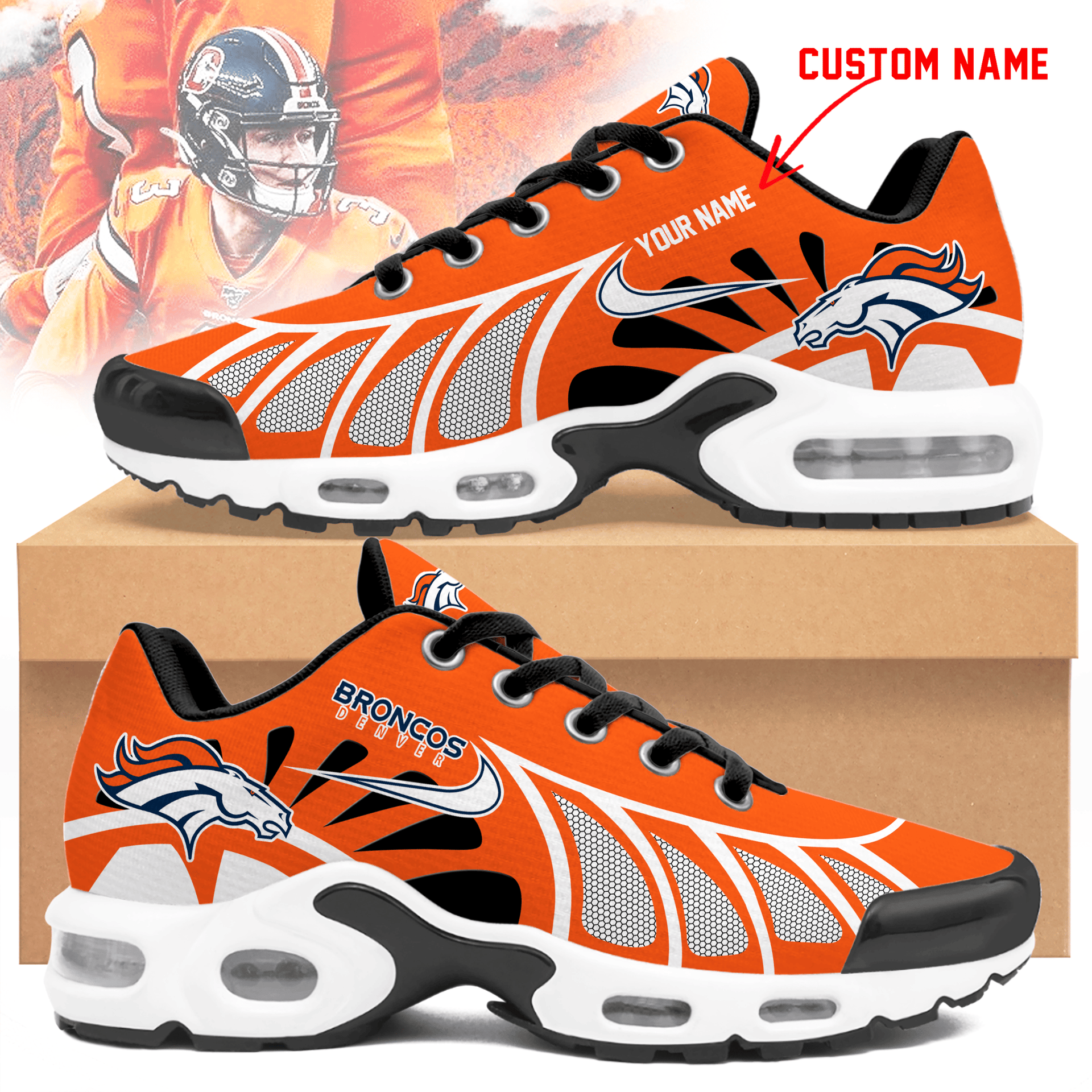 denver broncos unisex air max plus sneakers 7522 ya1yk