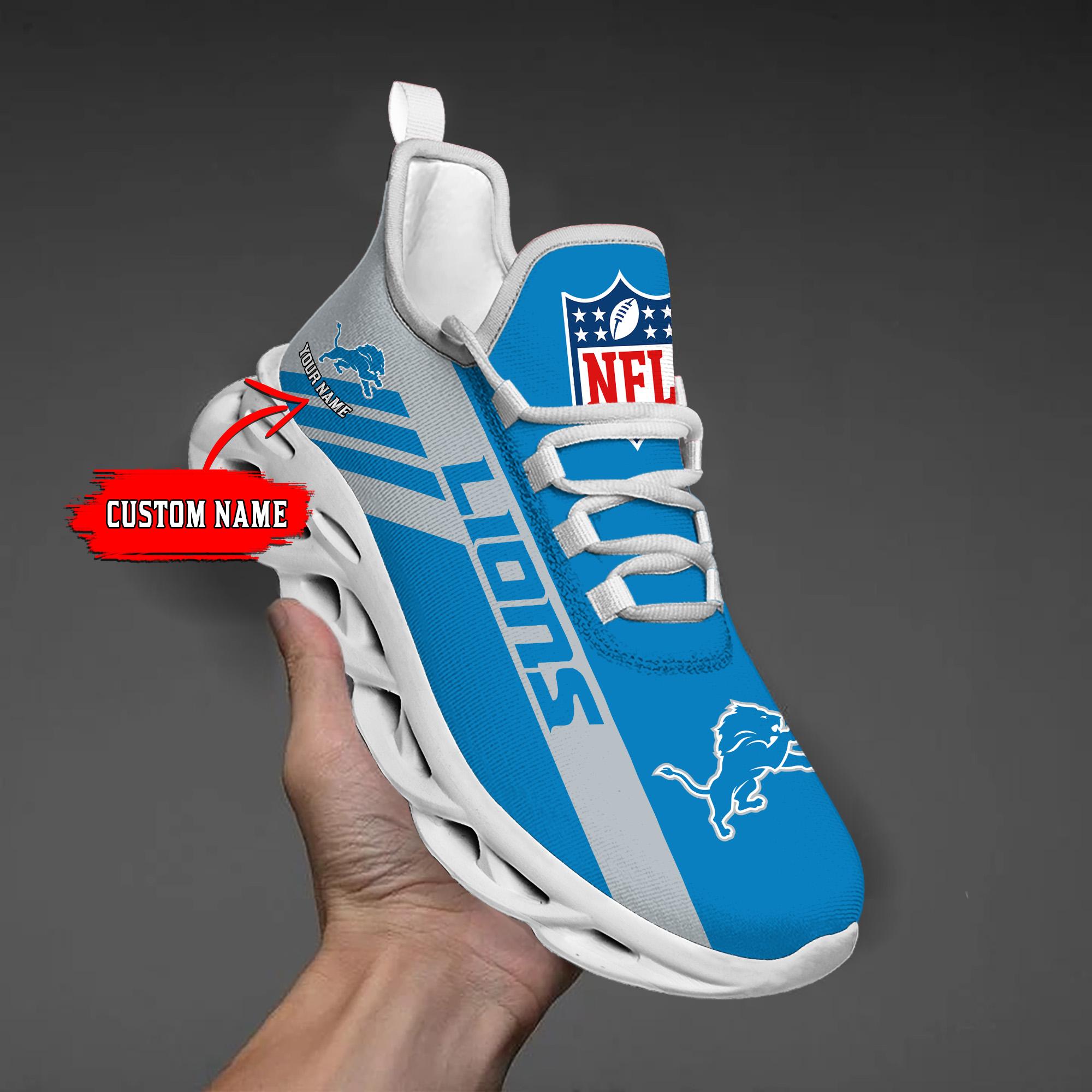 Detroit Lions Black Max Soul Shoes 2026 Versions Custom Name 635