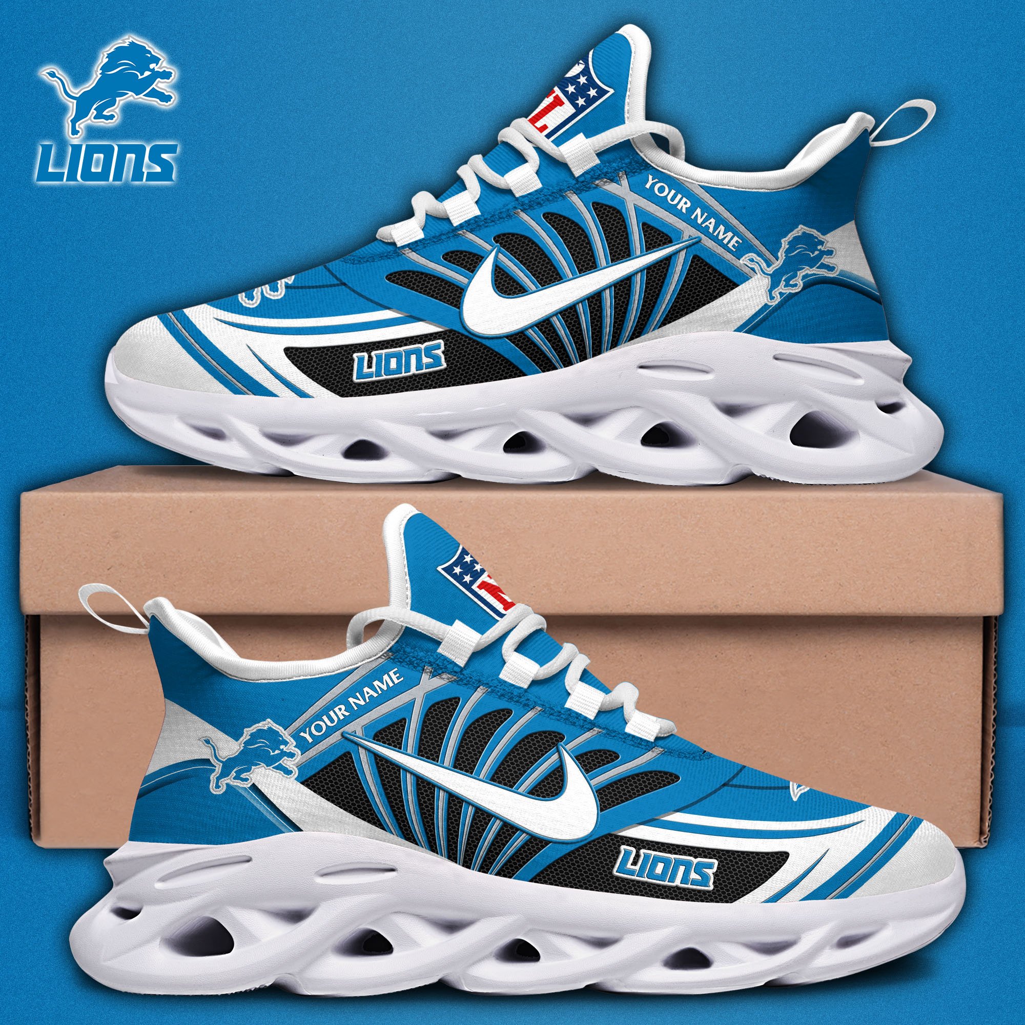 detroit lions black max soul shoes 2026 versions custom name 898 5655