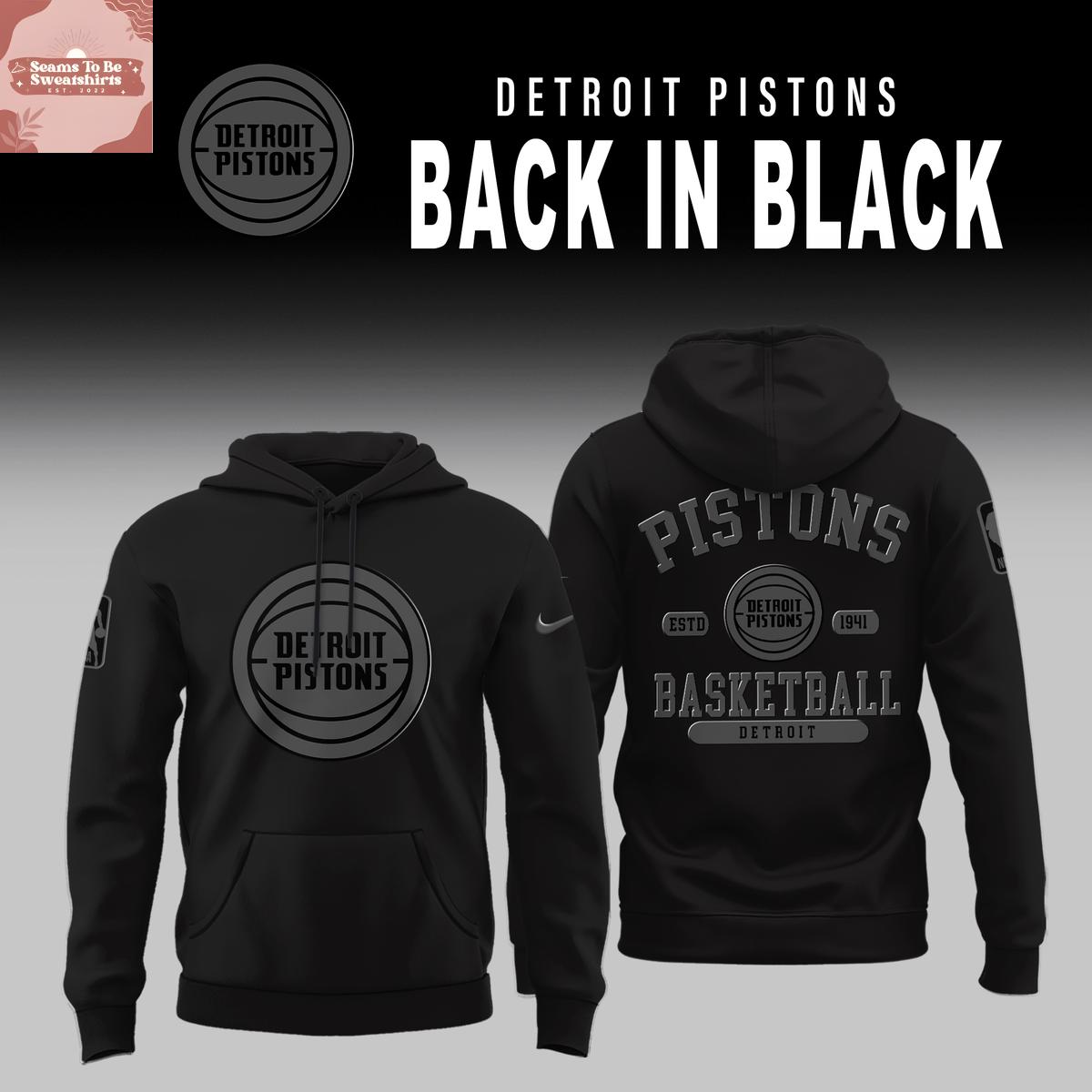 Detroit Pistons Back in Black 2026 Hoodie T-Shirt 