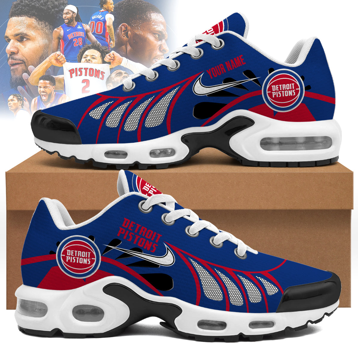 Detroit Pistons Personalized Air Max Shoes 