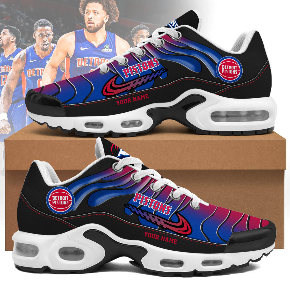 detroit pistons personalized air max shoes 7978