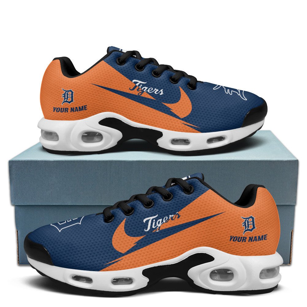 Detroit Tigers Personalized Name Team Logo Wings Of God Pattern TN Shoes Air Cushion Sneakers