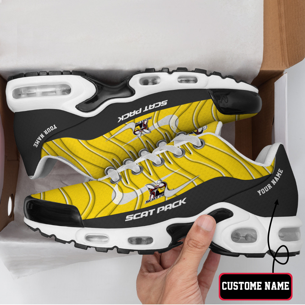 Dodge Challenger Scat Pack Vibrant Wave Custom Name TN Air Max Shoes Air Cushion Sneakers