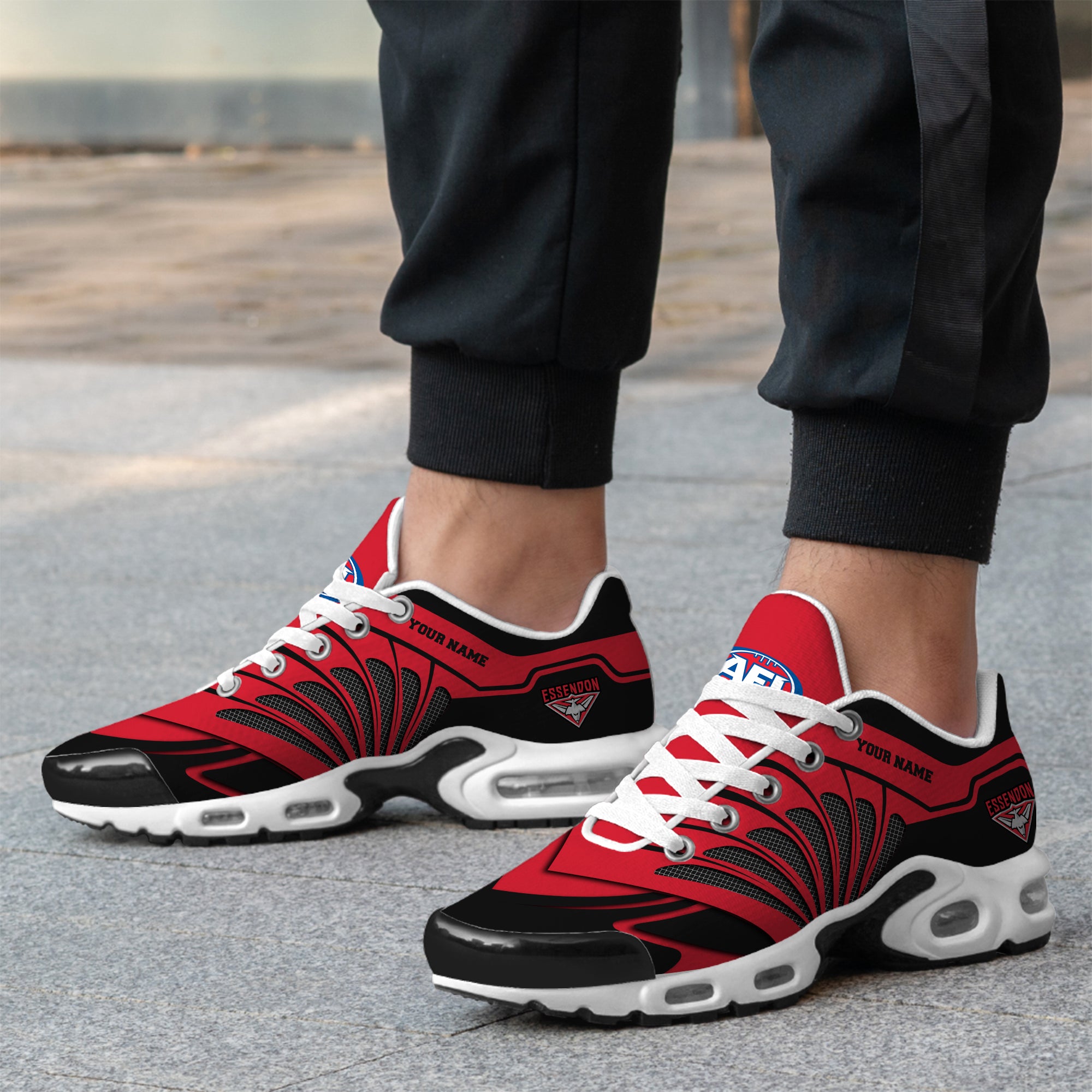 essendon football club customized unisex air max plus sneakers 9135 tos7f