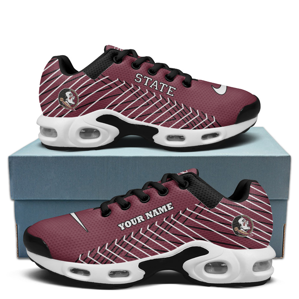 Florida State Personalized Name Team Colors Jagged Lines TN Air Max Shoes Air Cushion Sneakers