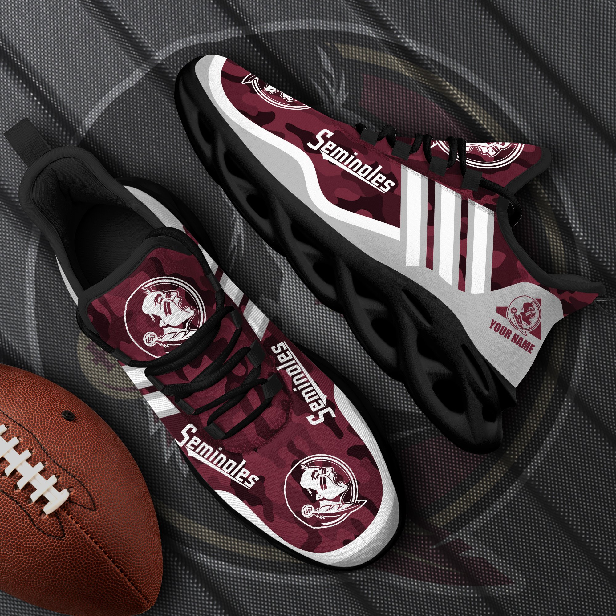 Florida State Seminoles Black Max Soul Shoes 2026 Versions Custom Name 466