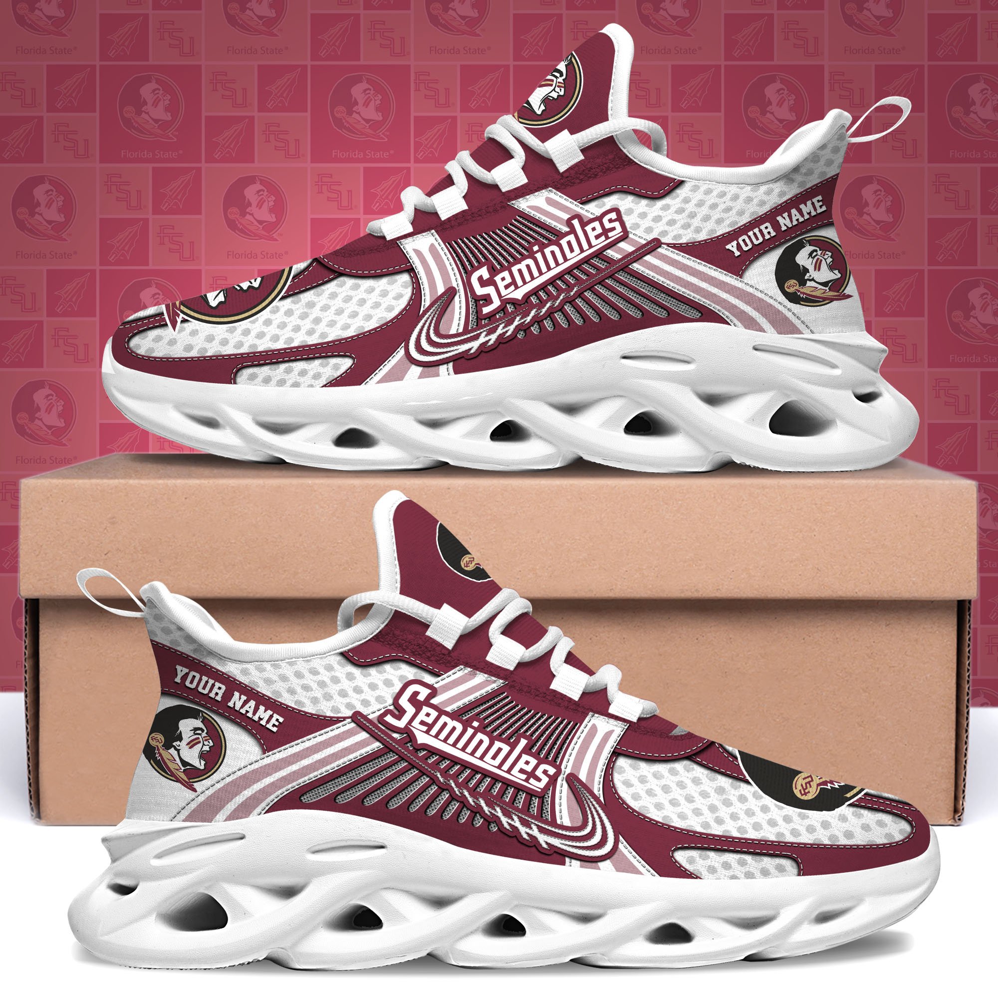 Florida State Seminoles Clunky Sneakers Custom Your Name, Sport Sneakers, Sport Gifts For Fan, Gifts For Him