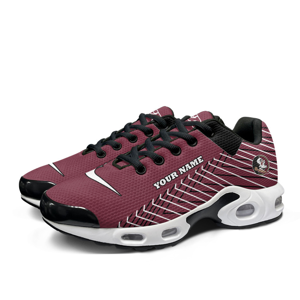Florida State Seminoles Personalized Name Team Colors Jagged Lines TN Air Max Shoes Air Cushion Sneakers