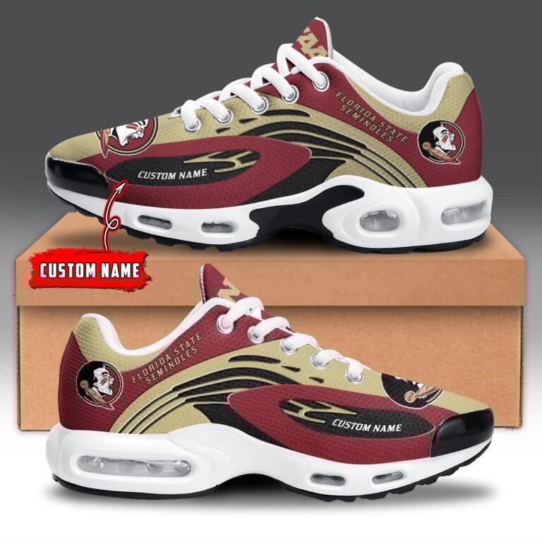 Florida State Seminoles Personalized Name Team Logo Mix Colors Wave Line TN Air Max Shoes Air Cushion Sneakers