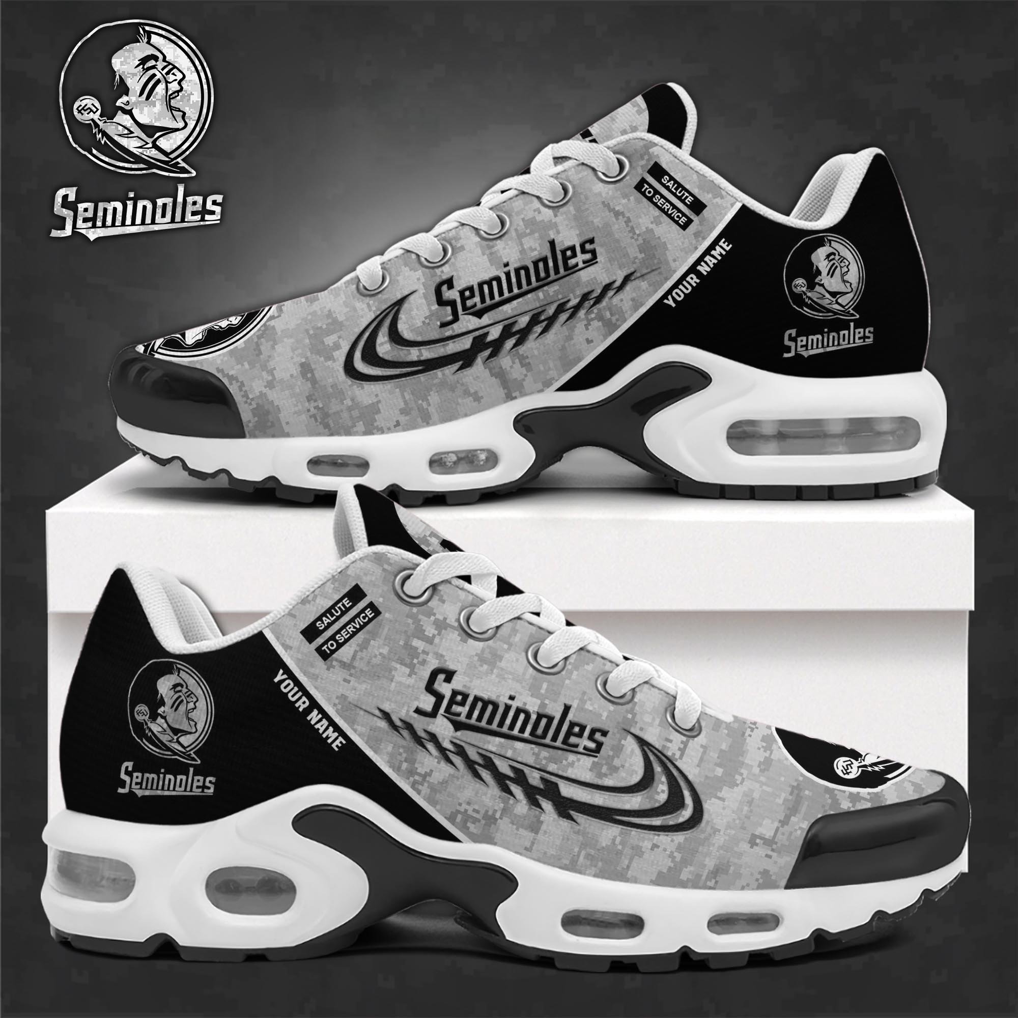 Florida State Seminoles TN Shoes 2026 Version Custom Name, Camouflage Shoes   PH585
