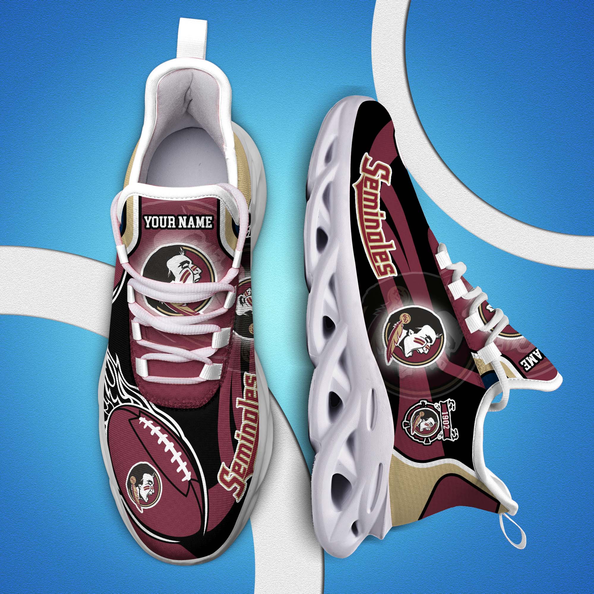 Florida State Seminoles White C Sneakers 2026 Version Personalized Your Name 090