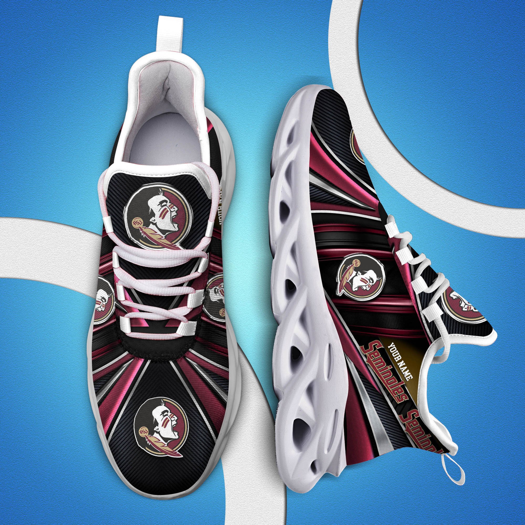 Florida State Seminoles White C Sneakers 2026 Version Personalized Your Name, Sport Team Sneakers, Sport Gifts PH892