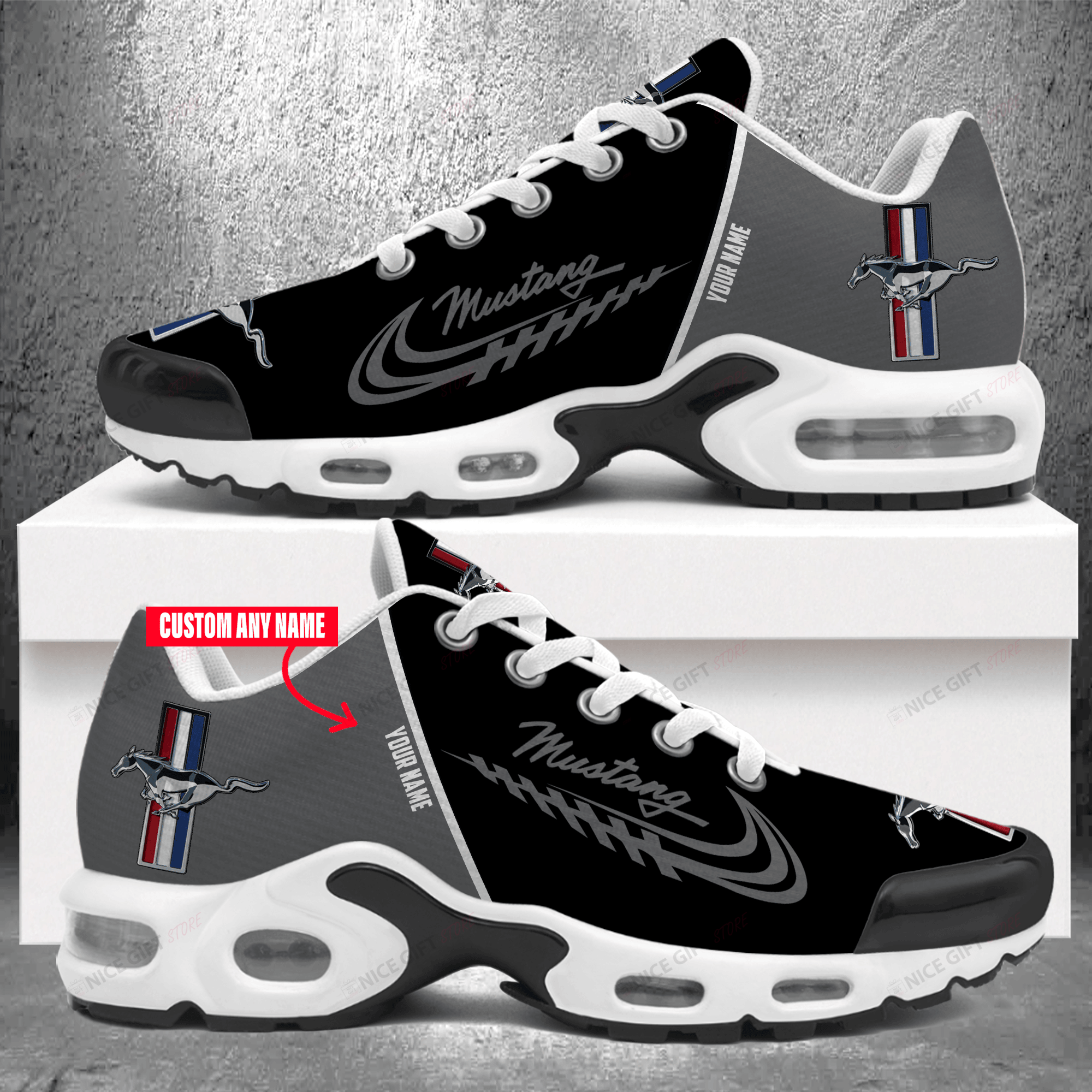 Ford Mustang (Your Name) TN Sneakers H6Y1