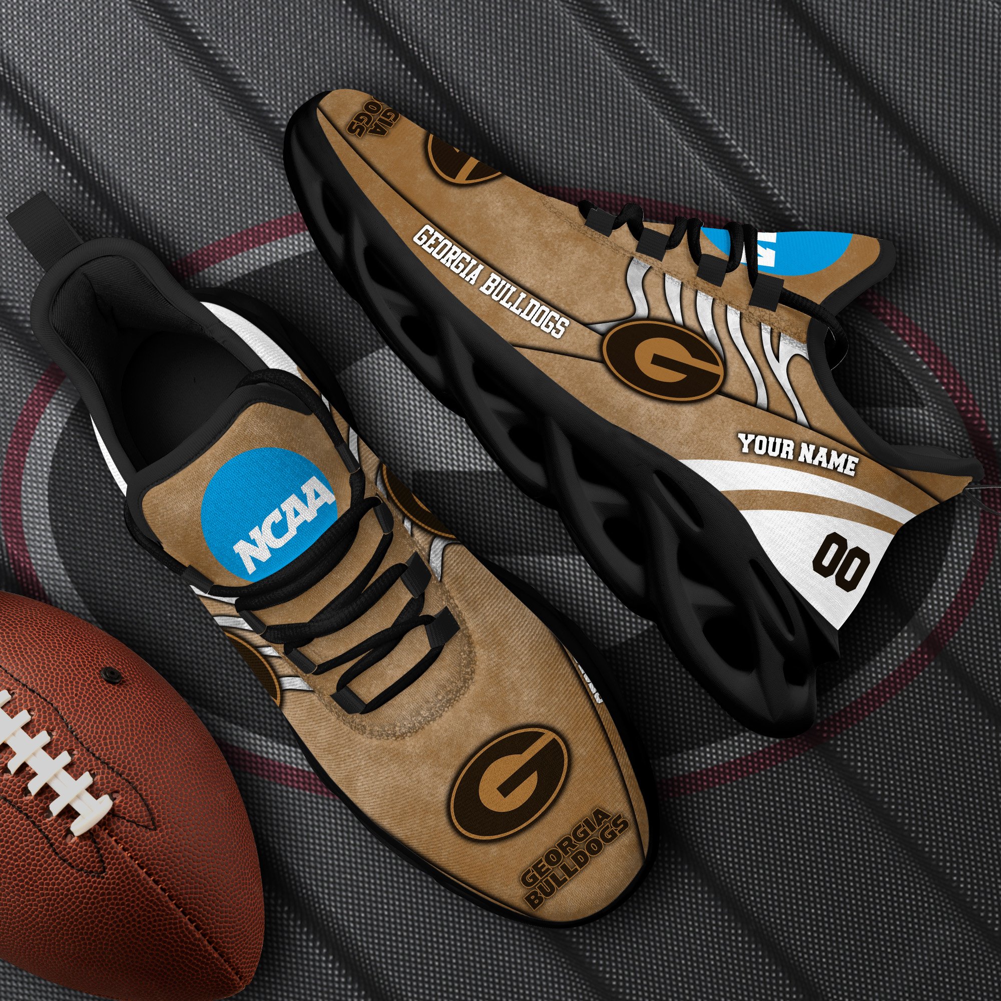 Georgia Bulldogs Black Max Soul Shoes 2026 Versions Custom Your Name And Number 312