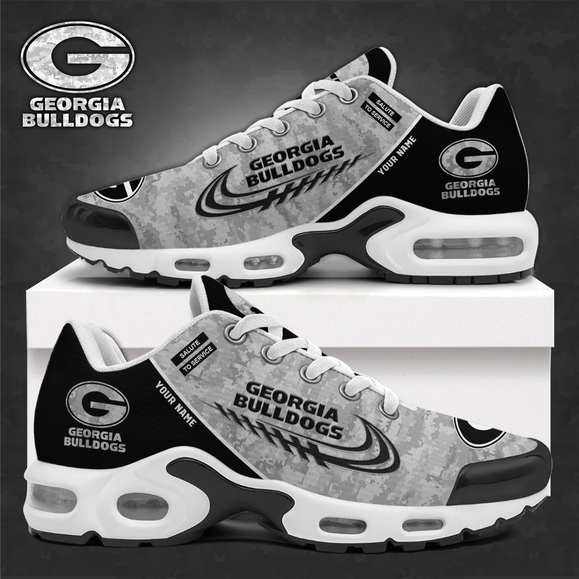 Georgia Bulldogs TN Shoes 2026 Version Custom Name, Camouflage Shoes  