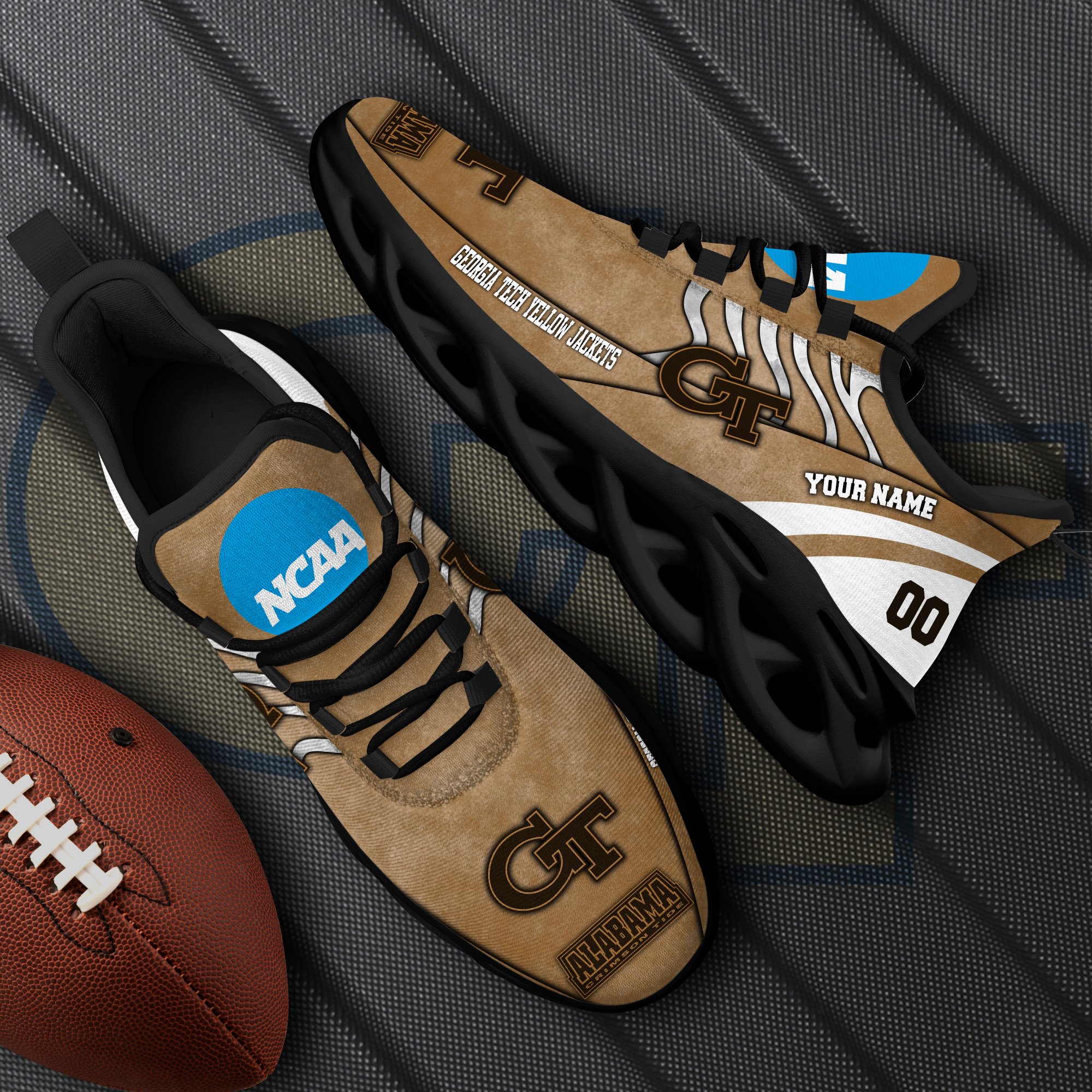 georgia tech yellow jackets black max soul shoes 2026 versions custom your name and number 312 9553 3wujl