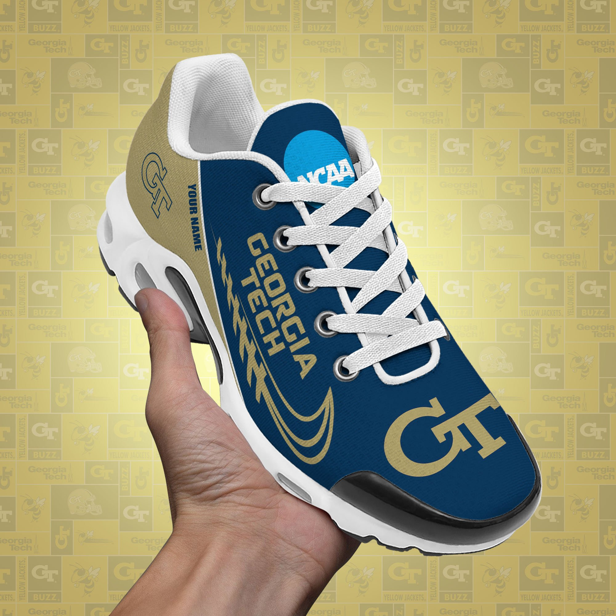 georgia tech yellow jackets tn shoes custom your name 514 6008 q01q7