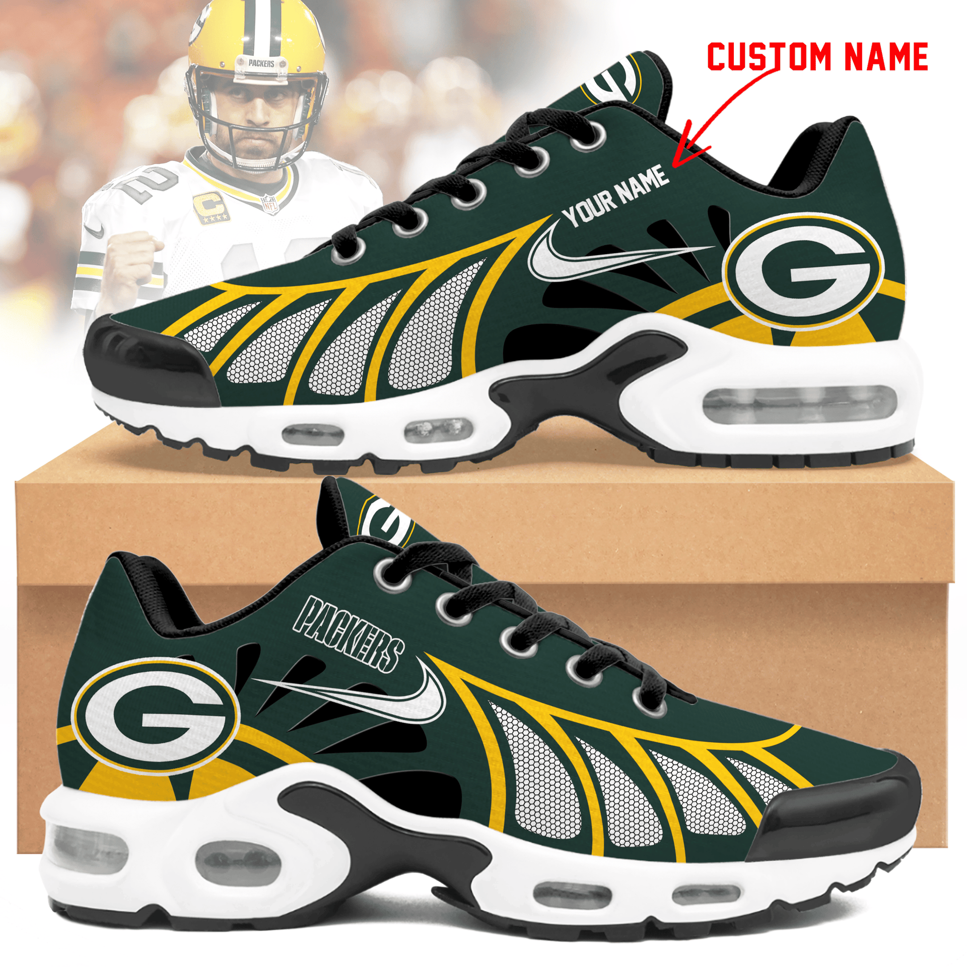 GREEN BAY PACKERS BILLS UNISEX AIR MAX PLUS SNEAKERS