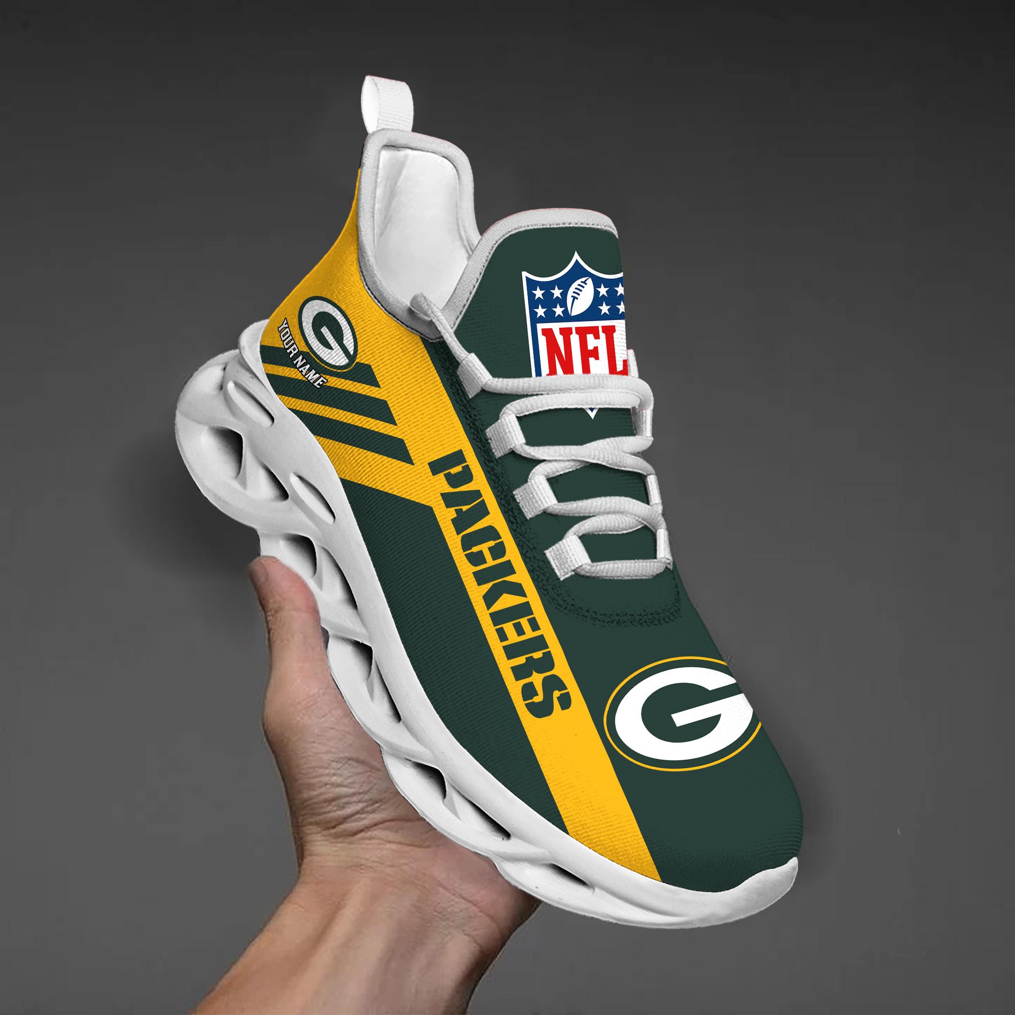 Green Bay Packers Black Max Soul Shoes 2026 Versions Custom Name 635