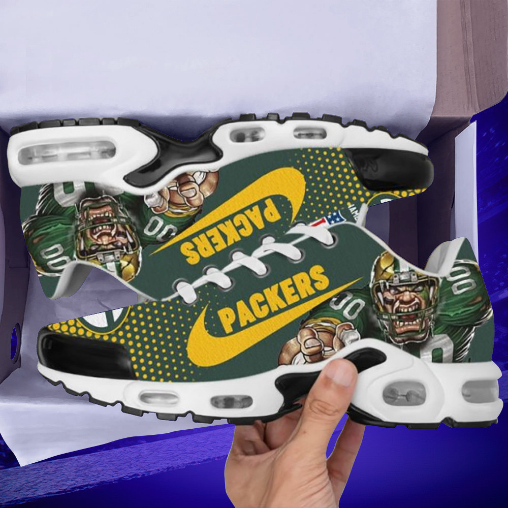 green bay packers dot pattern custom name air max shoes air cushion sneakers 7628 jpk1z