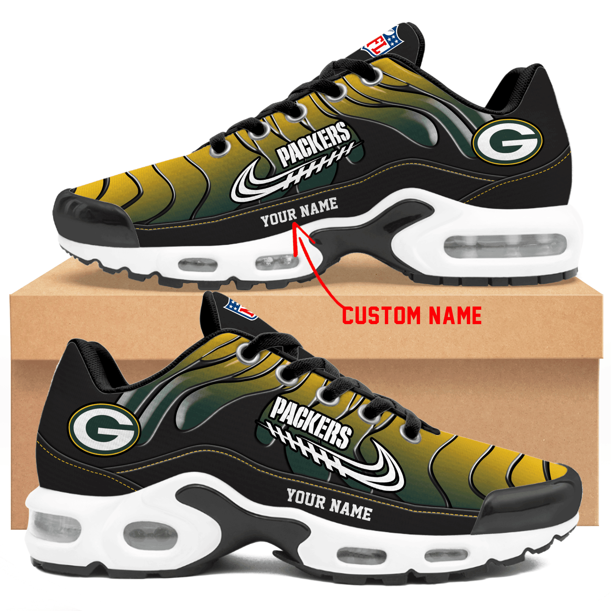 green bay packers personalized air max shoes td 2330 hpthd