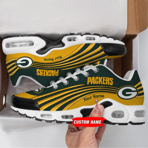 green bay packers personalized name team colors wave lines tn air max shoes air cushion sneakers 8100 6gn5q
