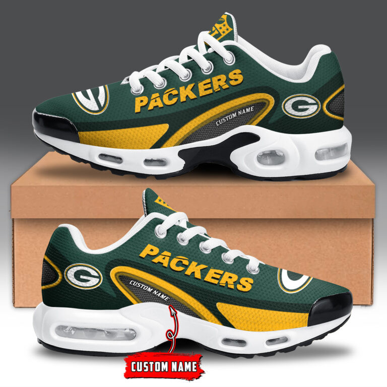 green bay packers personalized name team logo mix colors oval line tn air max shoes air cushion sneakers 7319 izrpq
