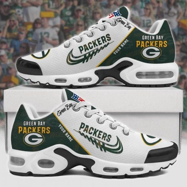 Green Bay Packers Personalized Name Team Mix Colors Wing Logo TN Air Max Shoes Air Cushion Sneakers