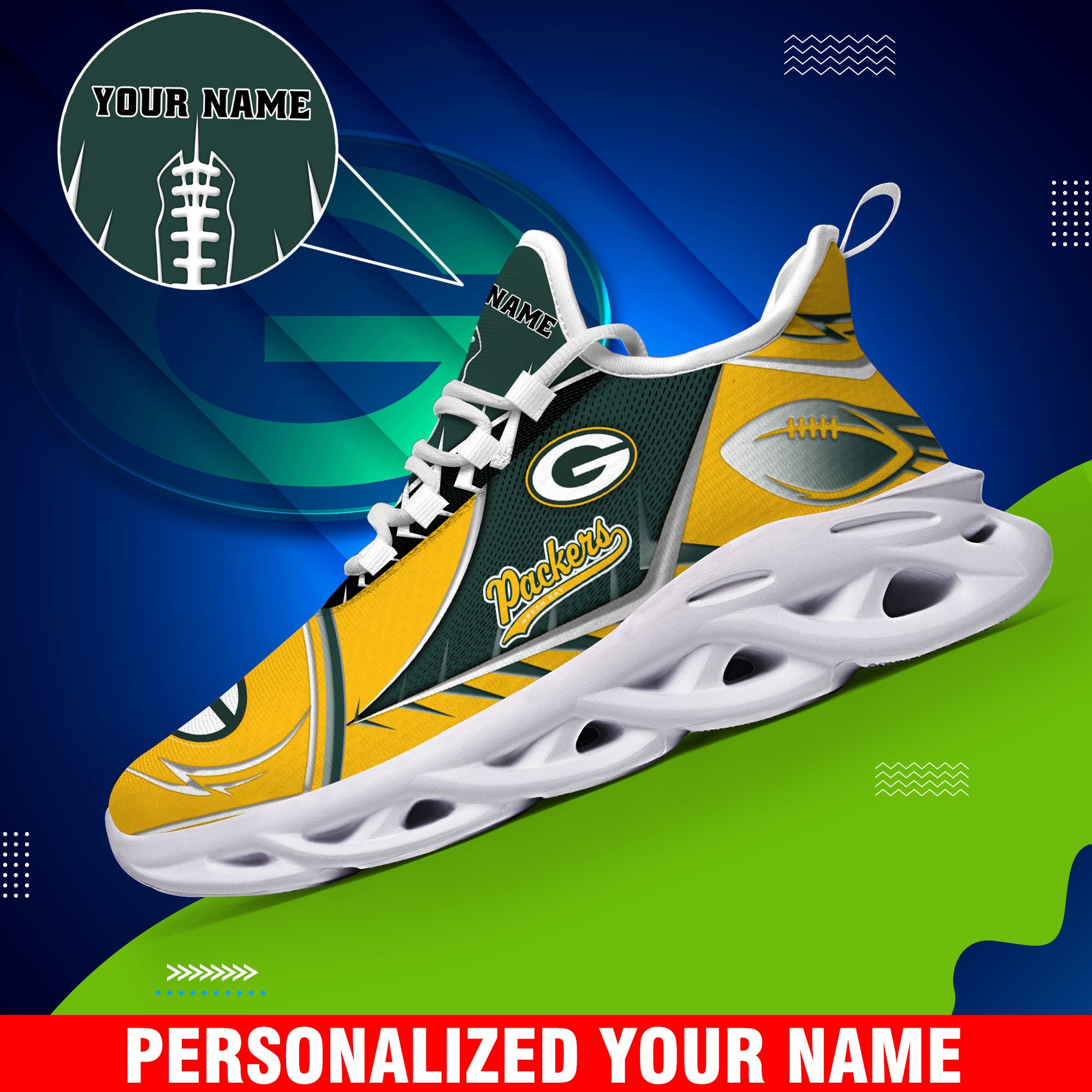 green bay packers sport white c sneakers 2026 version personalized your name 528 4616 kwvkz