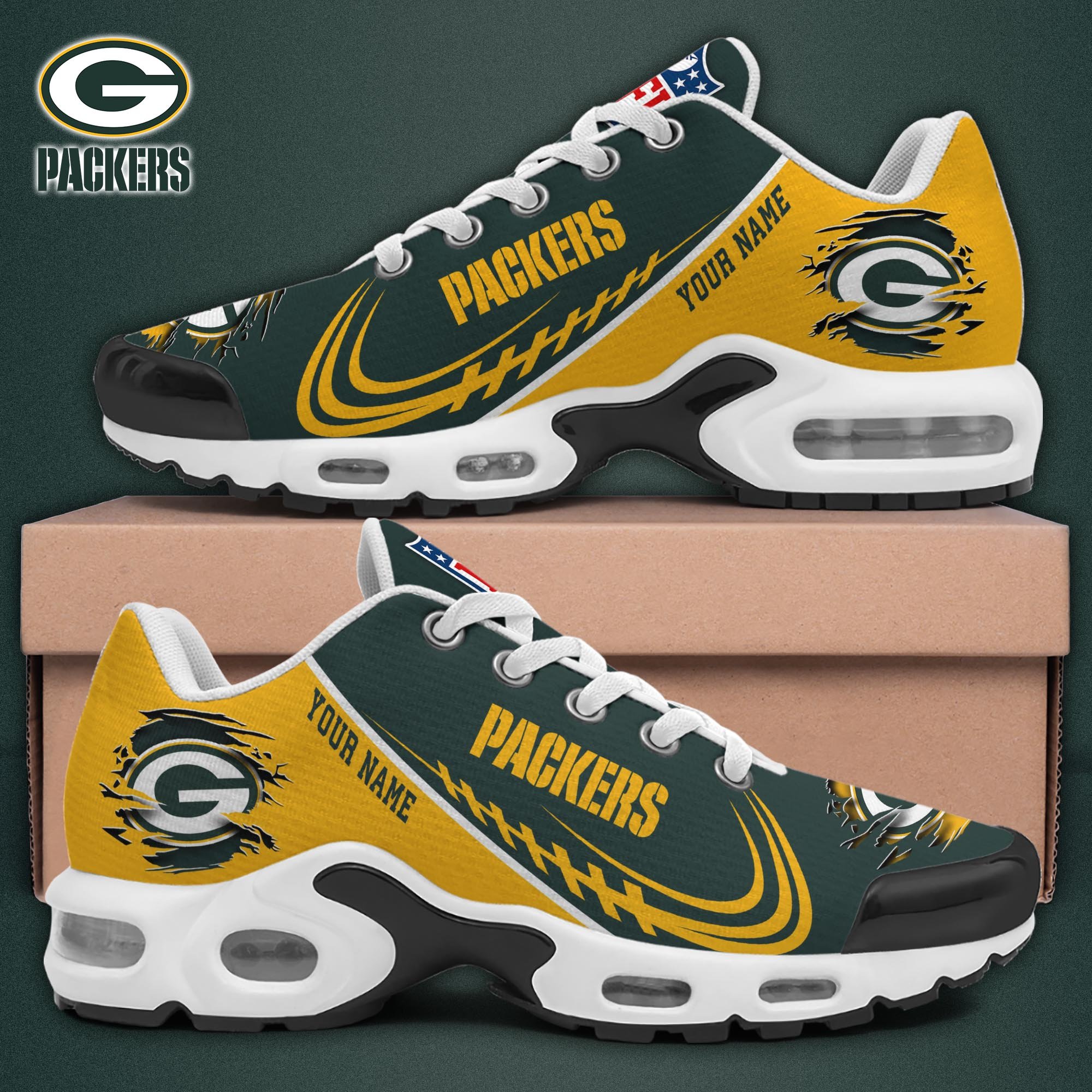Green Bay Packers TN Shoes 2026 Version Custom Name 