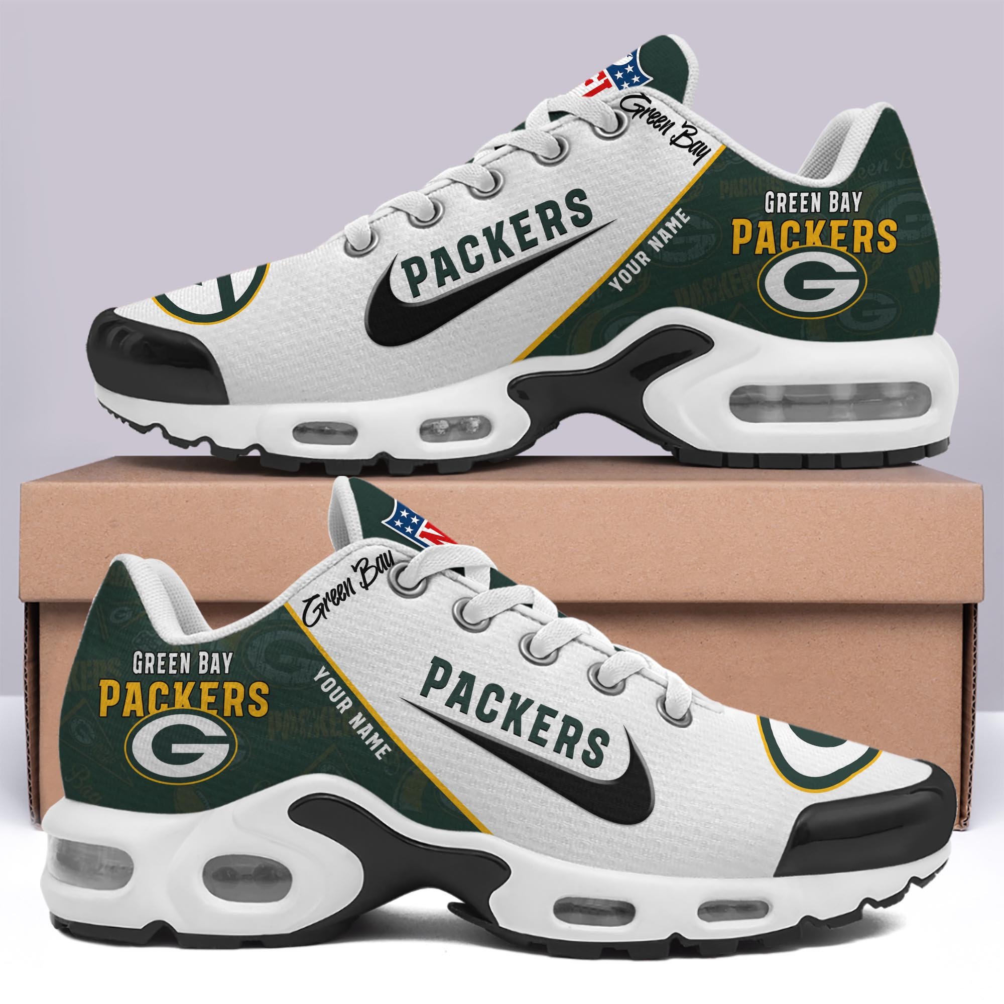 Green Bay Packers TN Shoes 2026 Versions Custom Your Name 670
