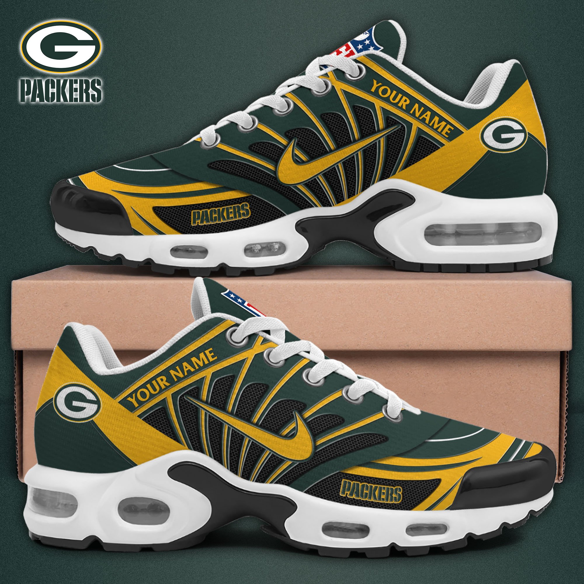 Green Bay Packers TN Shoes 2026 Versions Custom Your Name 921
