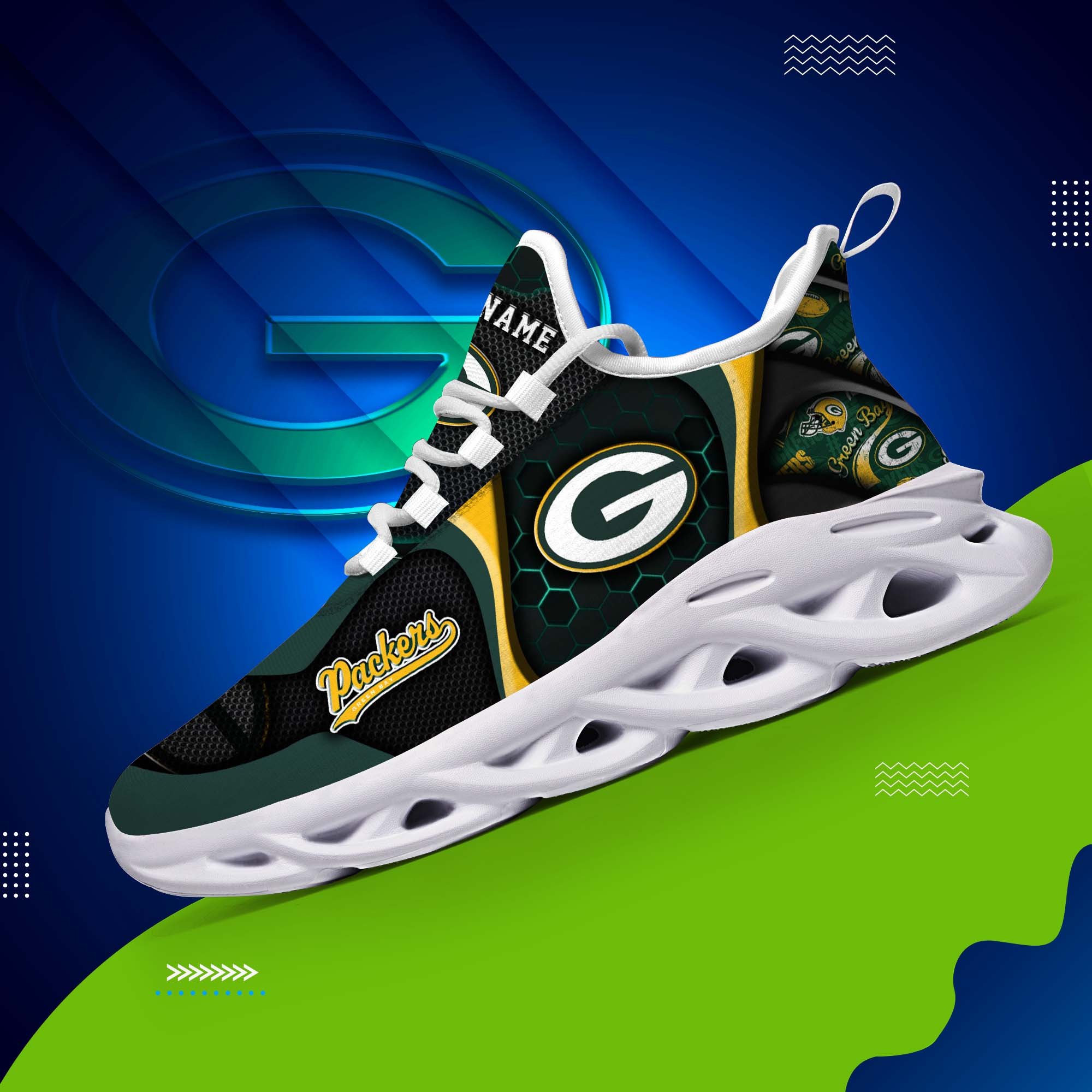 green bay packers white c sneakers 2026 version personalized your name 432 2504 quknq