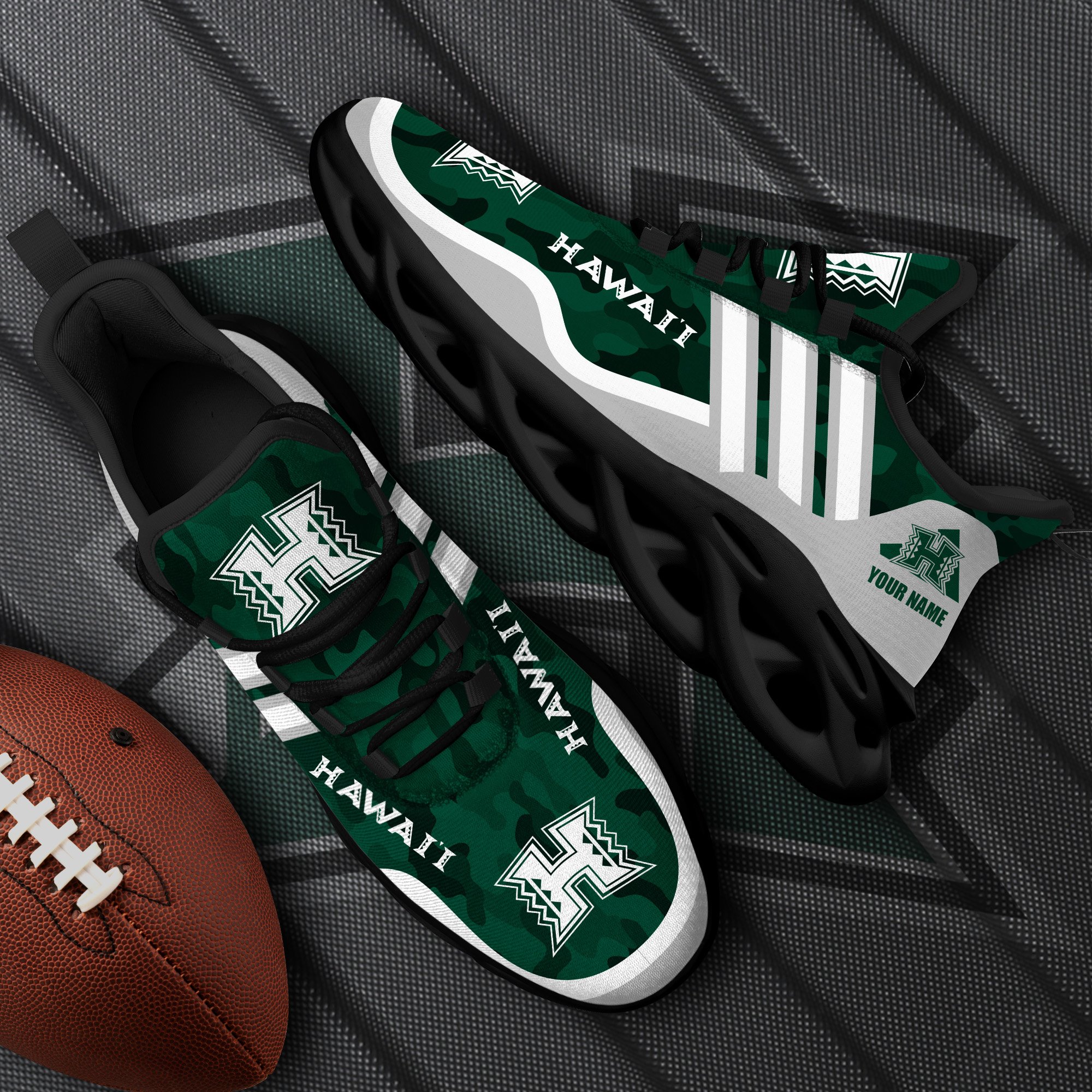 Hawaii Rainbow Warriors Black Max Soul Shoes 2026 Versions Custom Name 466