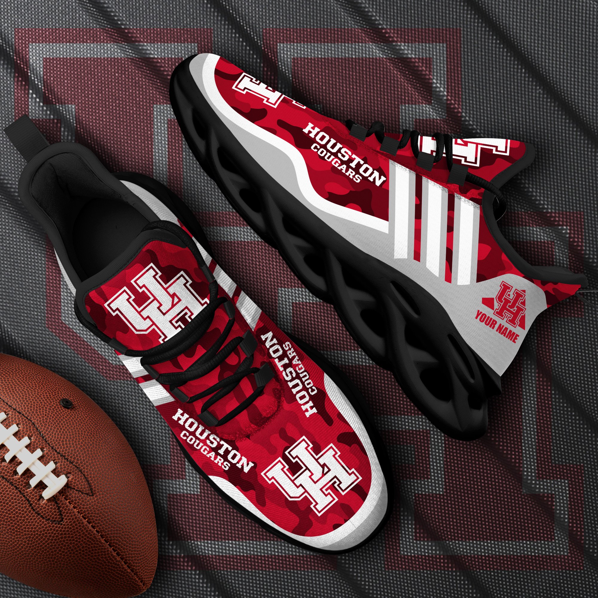 Houston Cougars Black Max Soul Shoes 2026 Versions Custom Name 466