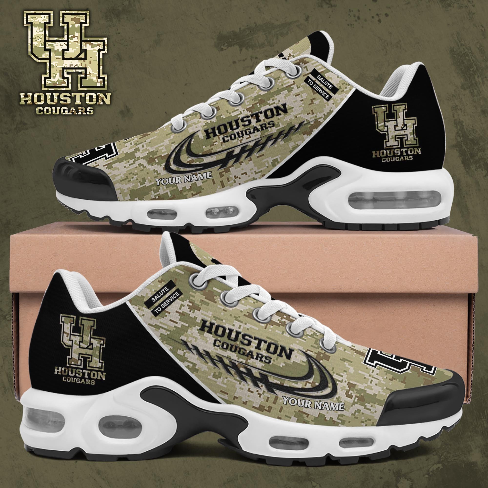 Houston Cougars TN Shoes 2026 Version Custom Name, Camouflage Shoes, Gifts For Football Lovers