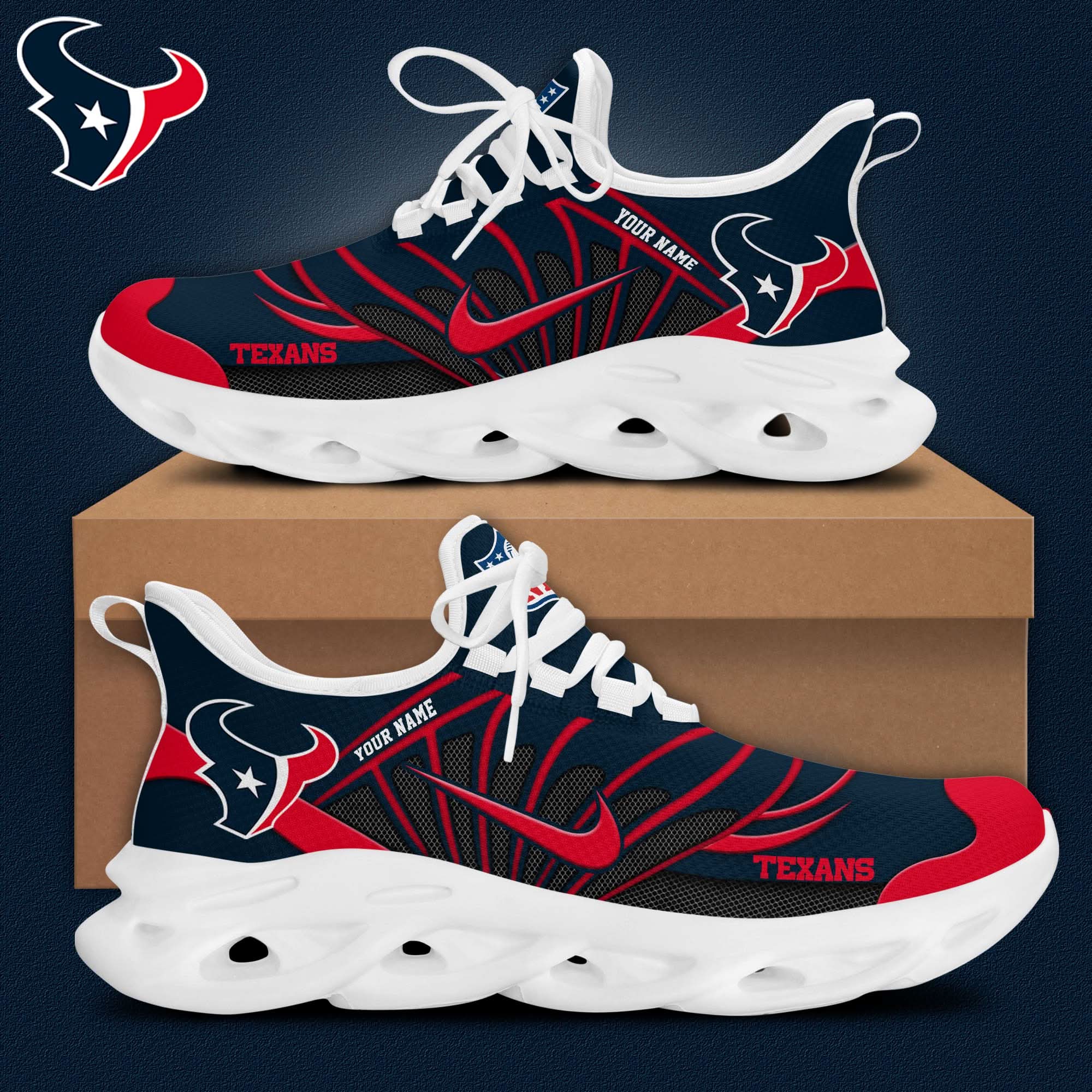 houston texans customized premium max soul shoes 3987