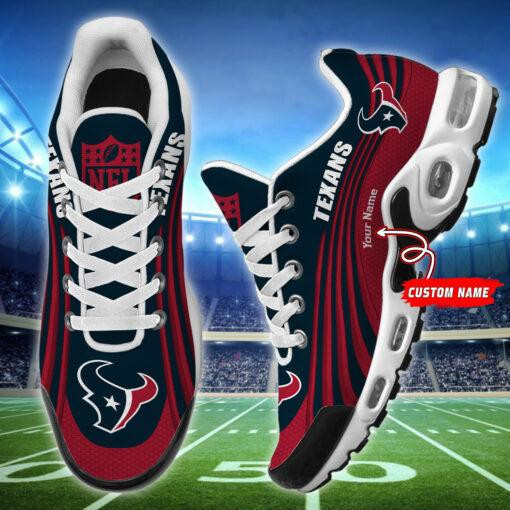 Houston Texans Personalized Name Team Colors Wave Lines TN Shoes Air Cushion Sneakers